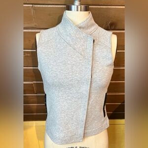 Vince zip up vest with leather accents